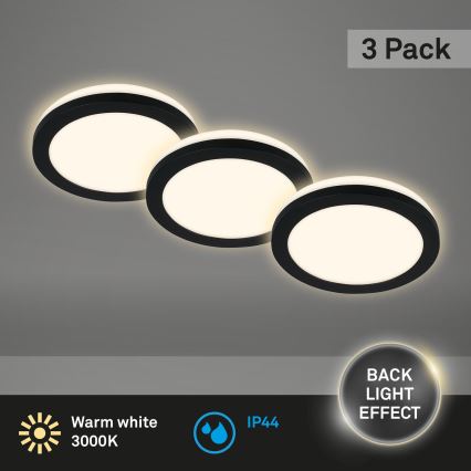 Briloner - SET 3x Hangende LED Badkamer plafond verlichting LED/3W/230V IP44