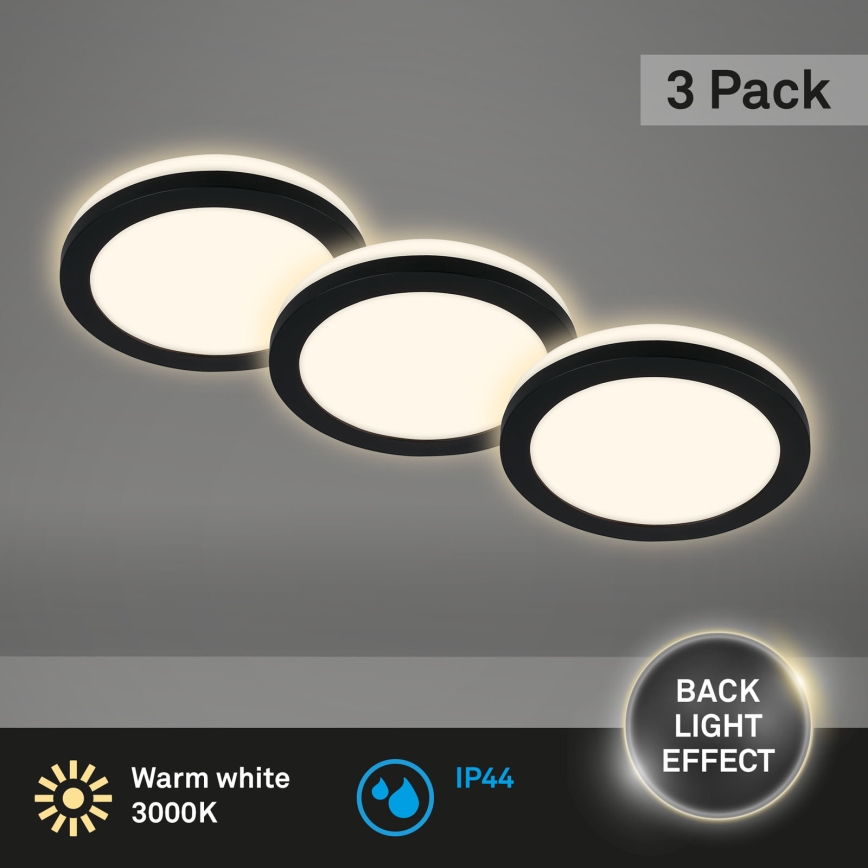 Briloner - SET 3x Hangende LED Badkamer plafond verlichting LED/3W/230V IP44