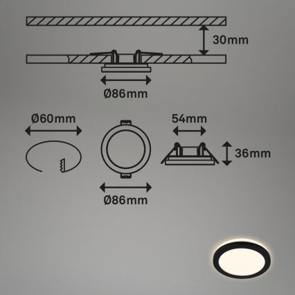 Briloner - SET 3x Hangende LED Badkamer plafond verlichting LED/3W/230V IP44