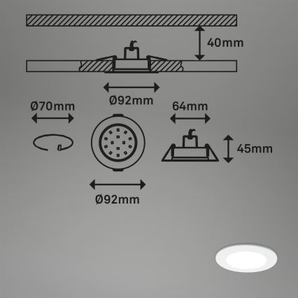 Briloner - SET 3x LED dimbare badkamer inbouwspot LED/4,8W/230V 3000-6500K IP44 + afstandsbediening