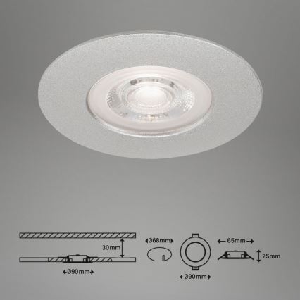 Briloner- SET 3x Hangende LED Badkamer plafond verlichting LED/4,9W/230V IP44 zilver