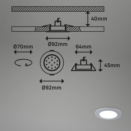 Briloner - SET 3x LED dimbare badkamer inbouwspot LED/4,8W/230V 3000-6500K IP44 + afstandsbediening