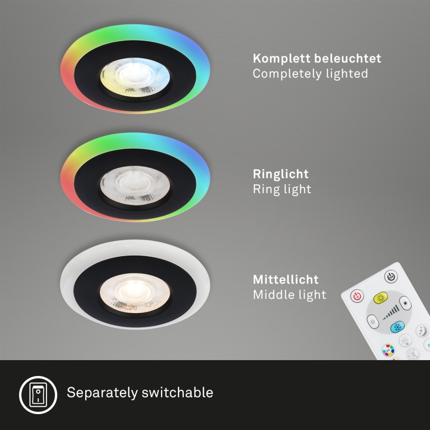 Briloner - SET 3x LED RGBW Dimbare en hangende badkamer verlichting LED/5W/230V 3000-6500K IP44 + afstandsbediening