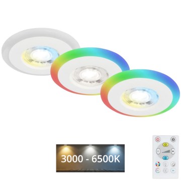 Briloner - SET 3x LED RGBW Dimbare en hangende badkamer verlichting LED/5W/230V 3000-6500K IP44 + afstandsbediening