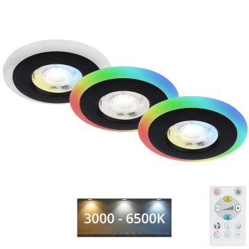 Briloner - SET 3x LED RGBW Dimbare en hangende badkamer verlichting LED/5W/230V 3000-6500K IP44 + afstandsbediening