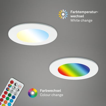 Briloner - SET van 3 RGBW LED dimbare inbouwspots voor badkamer LED/4,8W/230V 3000-6500K IP65 + afstandsbediening