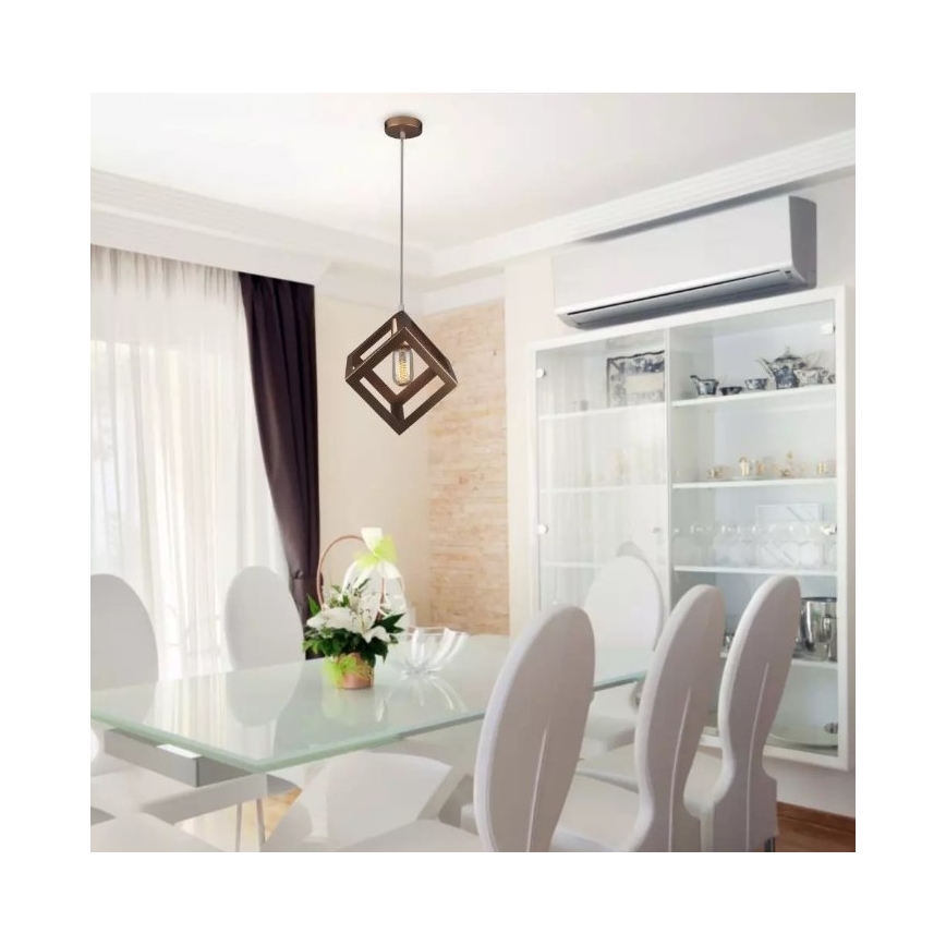 Bronzen Hanglamp aan een koord 1x E27 / 60W / 230V