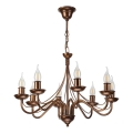 Bronzen kroonluchter aan ketting ANTON 8xE14/60W/230V