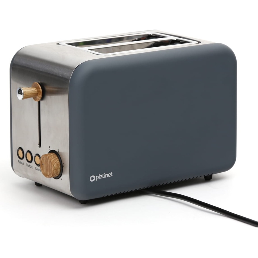 Broodrooster met twee gaten 900W/230V roestvrij staal / grijs