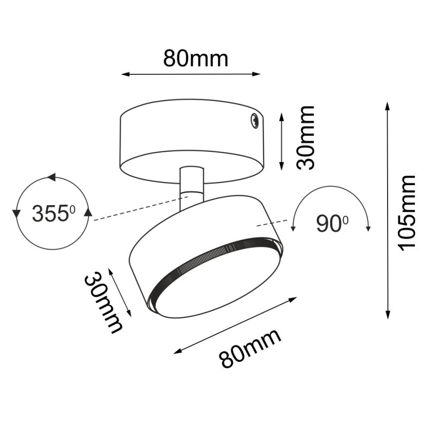 Brosline - Spotlamp 1xGX53/9W/230V zwart