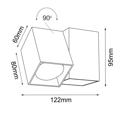 Brosline - Wandspot 1xGU10/10W/230V wit