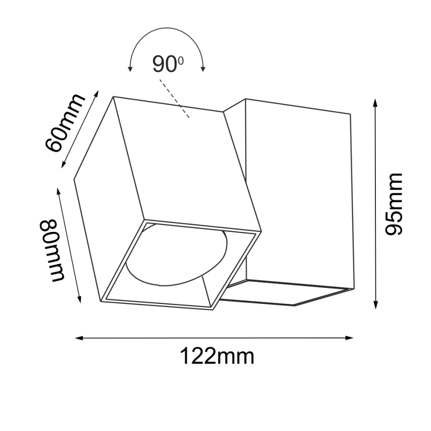 Brosline - Wandspot 1xGU10/10W/230V wit