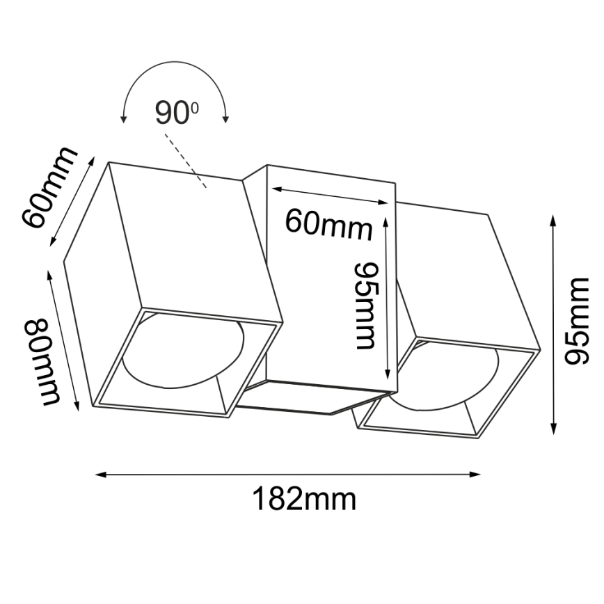 Brosline - Wandspot 2xGU10/10W/230V wit