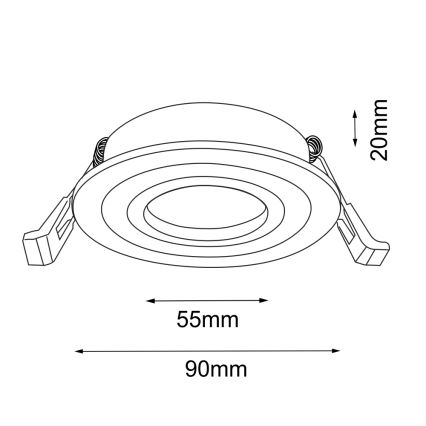 Brosline - Inbouwspot 1xGU10/10W/230V zwart