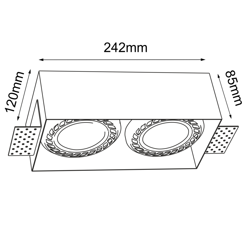 Brosline - Inbouwspot 2xGU10/18W/230V wit