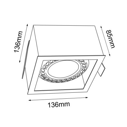 Brosline - Inbouwspot 1xGU10/18W/230V wit