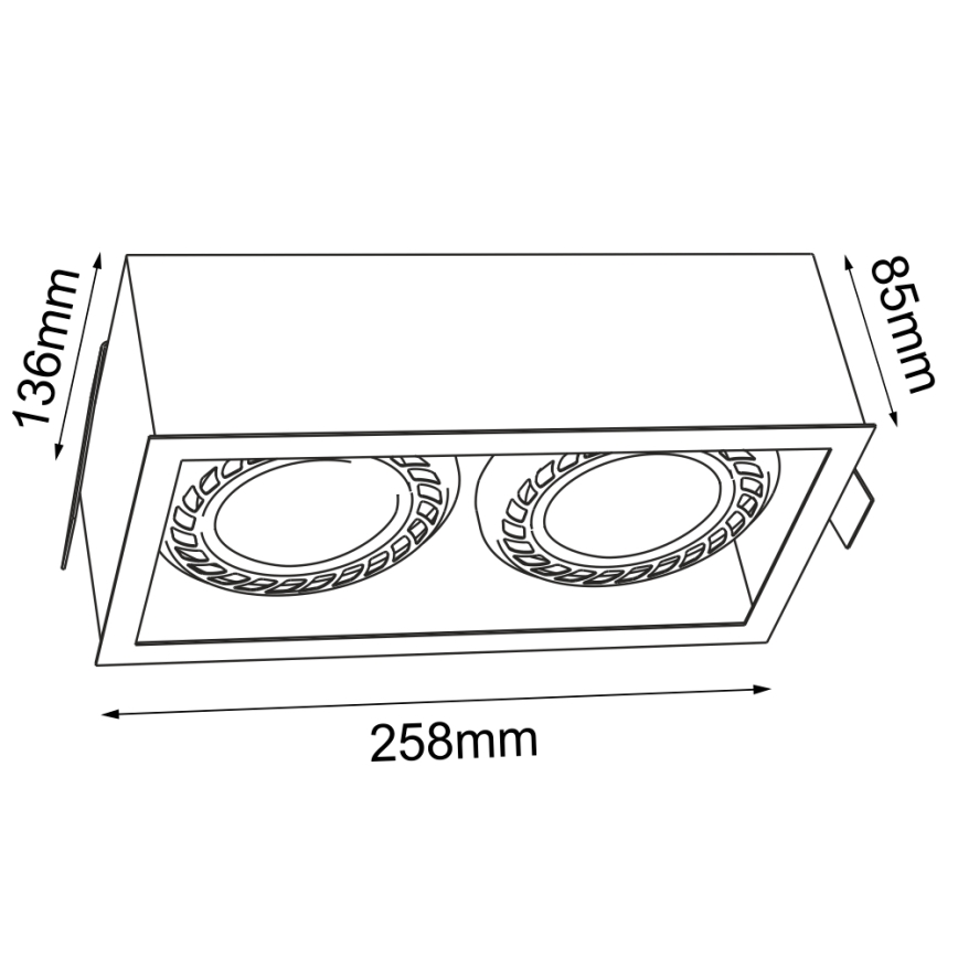 Brosline - Inbouwspot 2x GU10/18W/230V zwart