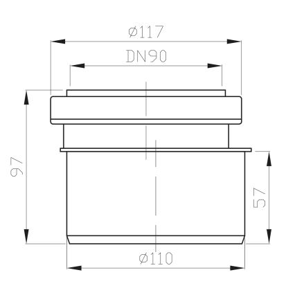 Bruckner - Aansluiten reductie laag diameter 11 cm zwart