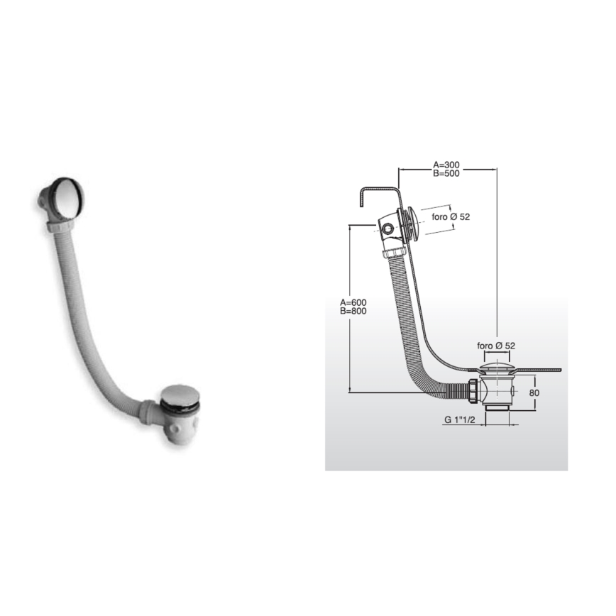 Bruckner - Badset CLICK-CLACK wit/glanzend chroom
