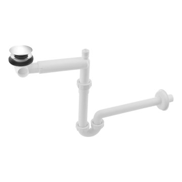 Bruckner - Bekkensifon met afval meubilair CLICK-CLACK DN32 wit/glanzend chroom