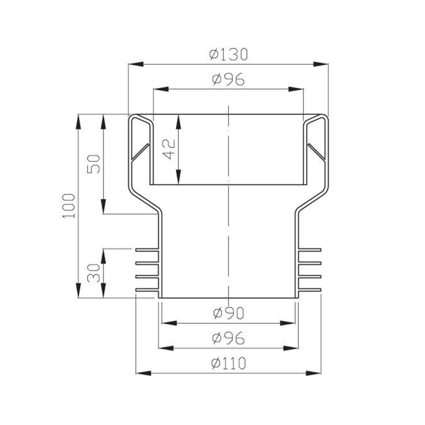 Bruckner - Centrisch toilet afvoermanchet wit