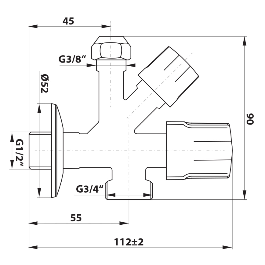 Bruckner - Combinatieklep glanzend chroom