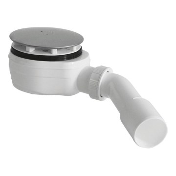 Bruckner - Douchebak sifon laag DN40/50 wit/gepolijst roestvrij