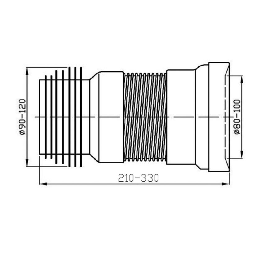 Bruckner - Flexibele toiletpotconnector 21-33 cm wit