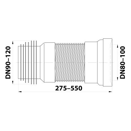 Bruckner - Flexibele toiletpotconnector 27,5-55 cm wit