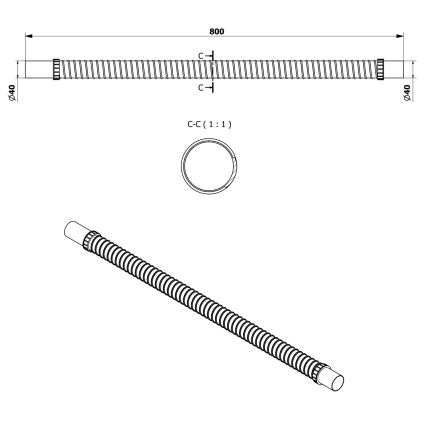 Bruckner - Flexibele verbindingsbuis 80 cm wit