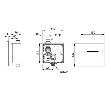 Bruckner - Sensor urinoirspoeler 6V DC/4xAA roestvrij