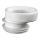 Bruckner - Toilet afvalmanchet vast, excentrisch wit