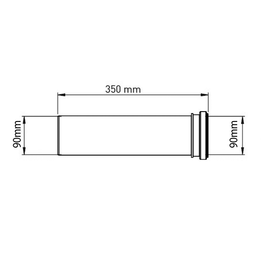 Bruckner - Verlengstuk voor wandcloset 35 cm zwart