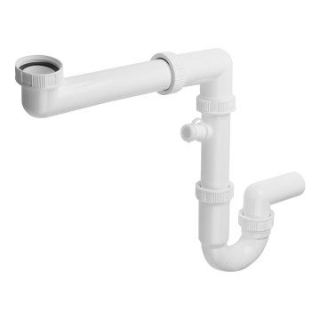 Bruckner - Witte gootsteensifon met aftakking DN40