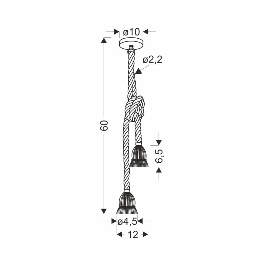 Bruine hanglamp VIDEA 2xE27/40W/230V
