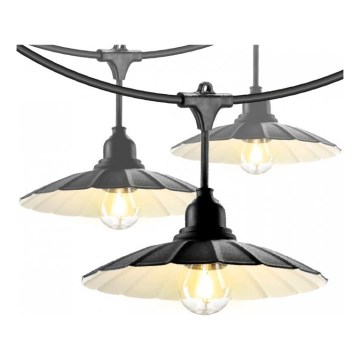 Buiten decoratieve lampenslinger CRETE 10xE27/230V 15m IP44