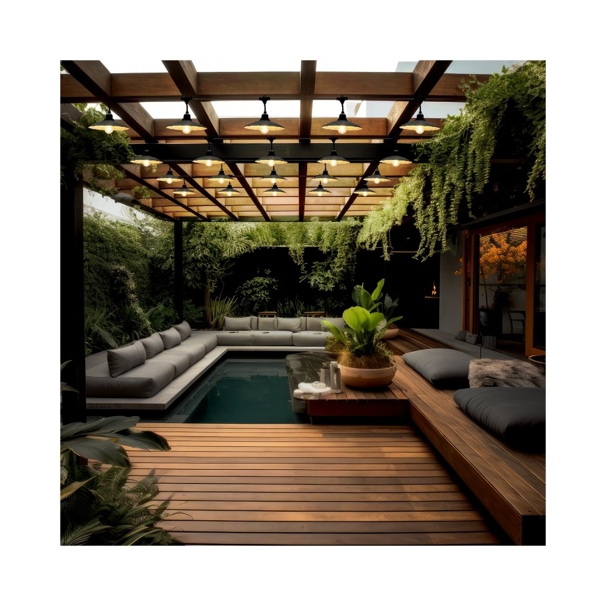 Buiten decoratieve lampenslinger CRETE 10xE27/230V 15m IP44