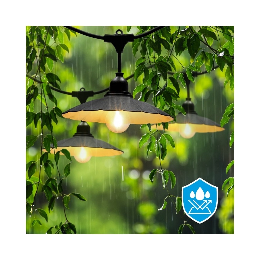 Buiten decoratieve lampenslinger CRETE 10xE27/230V 15m IP44