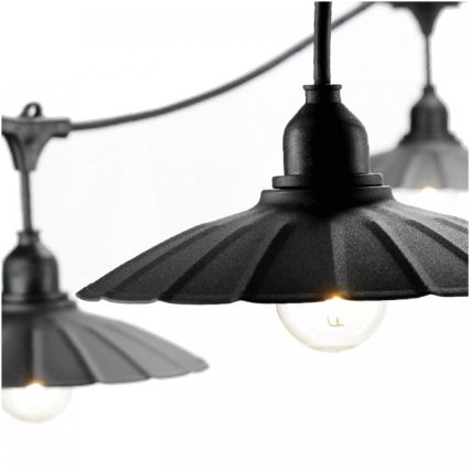 Buiten decoratieve lampenslinger CRETE 10xE27/230V 15m IP44