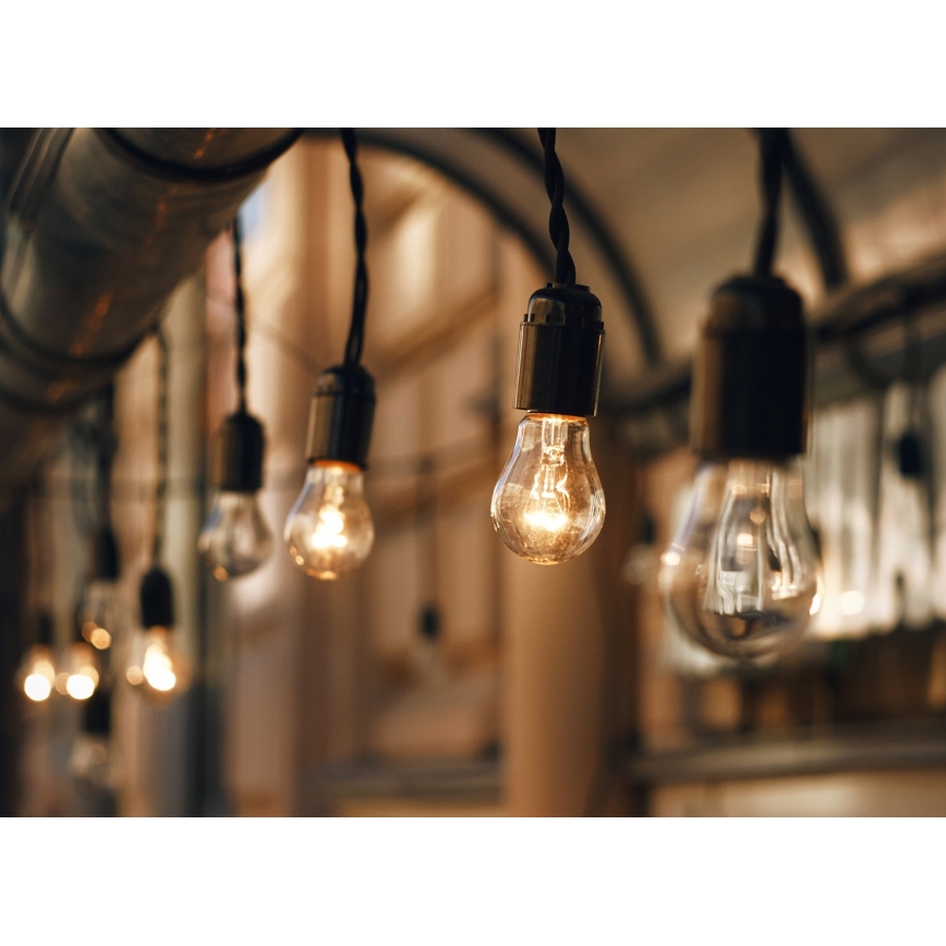 Buiten decoratieve lichtslinger GIRLANDA 6,5 m 5xE27/15W/230V IP44