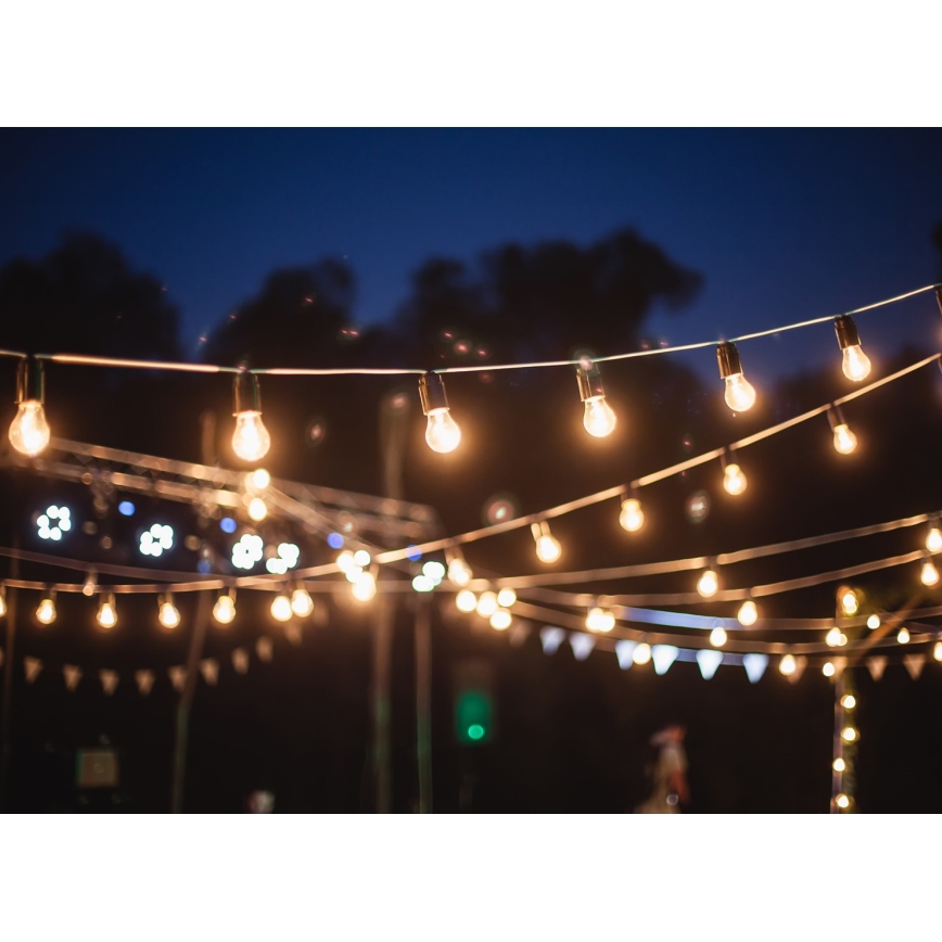 Buiten decoratieve lichtslinger GIRLANDA 6,5 m 5xE27/15W/230V IP44
