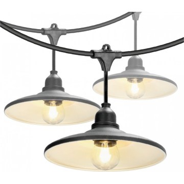 Buiten decoratieve lichtslinger CRETE 15xE27/230V 20m IP44