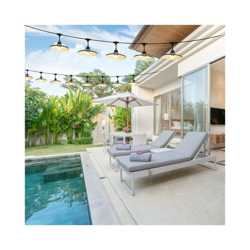 Buiten decoratieve lichtslinger CRETE 15xE27/230V 20m IP44