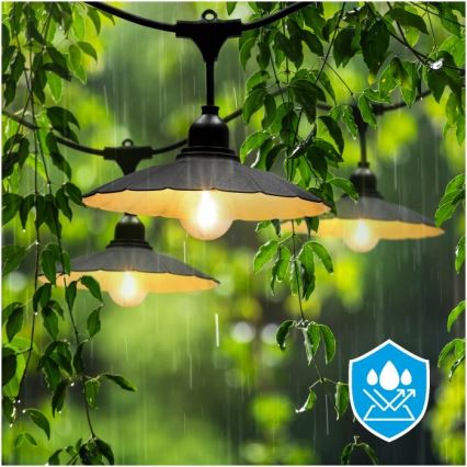 Buiten decoratieve lichtslinger CRETE 20xE27/230V 25m IP44