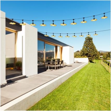 Buiten decoratieve lichtslinger CRETE 20xE27/230V 25m IP44