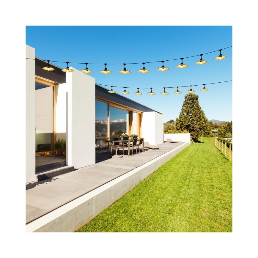Buiten decoratieve lichtslinger CRETE 20xE27/230V 25m IP44