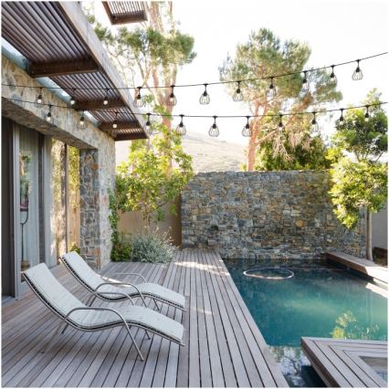 Buiten decoratieve lichtslinger CRETE 20xE27/230V 25m IP44