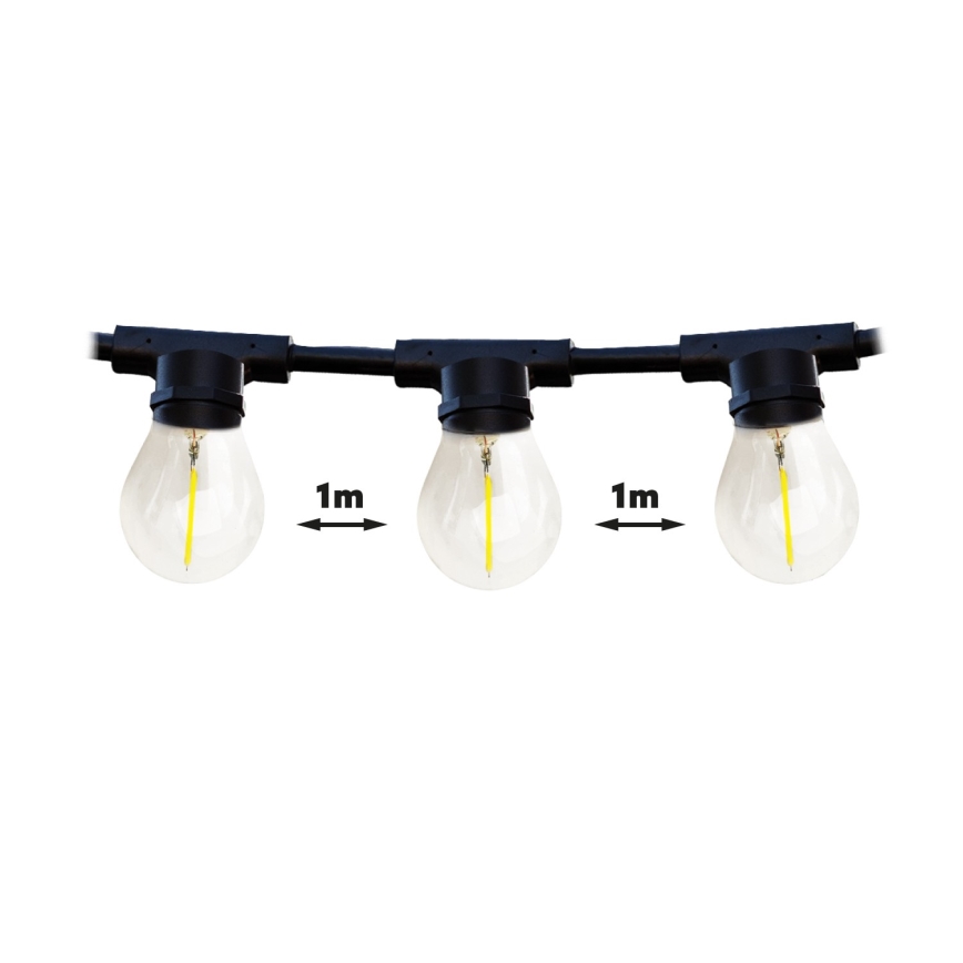 Buiten Decoratieve lichtsnoer MIMOSA 10xE27/1,3W/230V IP44 10 m