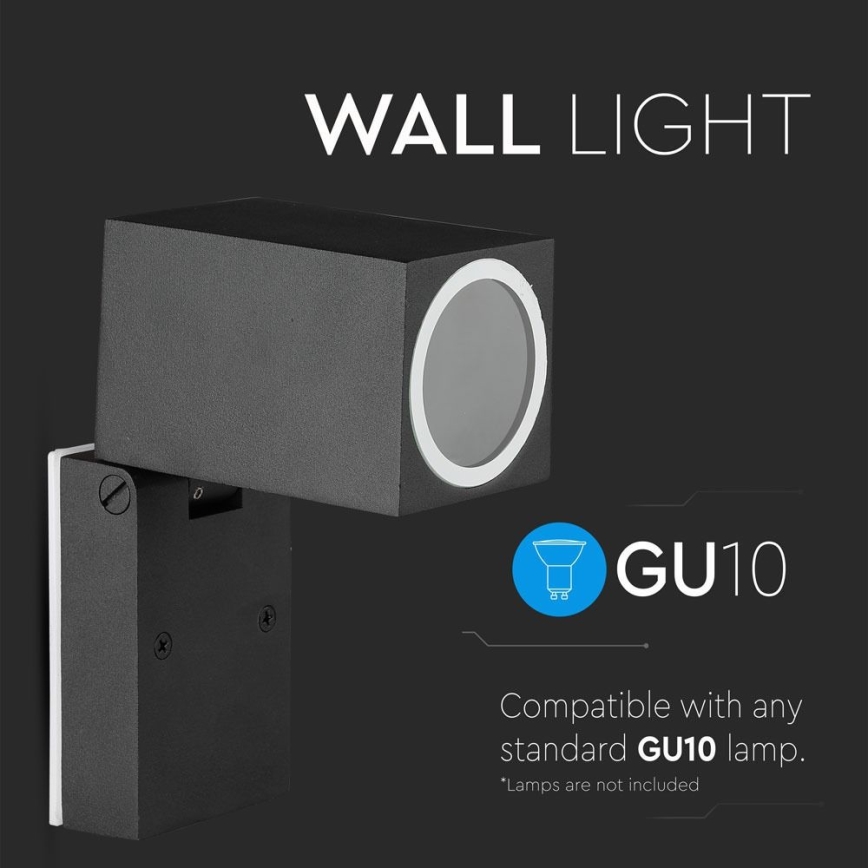 Buiten flexibel wandlamp 1xGU10/35W/230V IP44 zwart