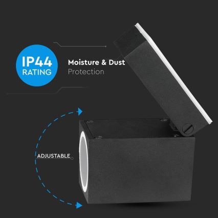 Buiten flexibel wandlamp 1xGU10/35W/230V IP44 zwart